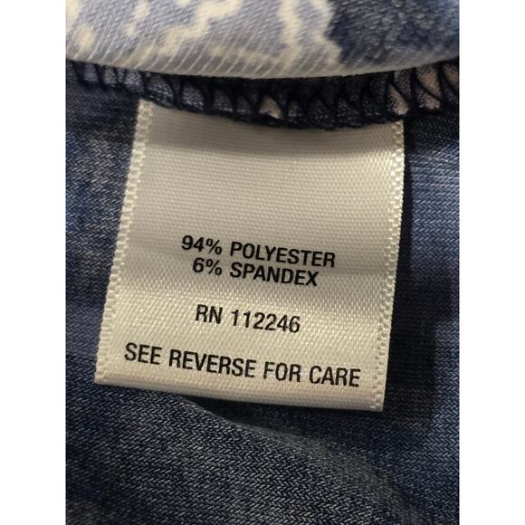 Sami & Jo Low High Blue Abstract Tie Dye Sleeveless Tank Top Tunic Shirt - Picture 6 of 9